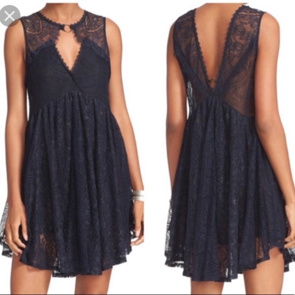Free People Don’t you Dare Navy Dress
